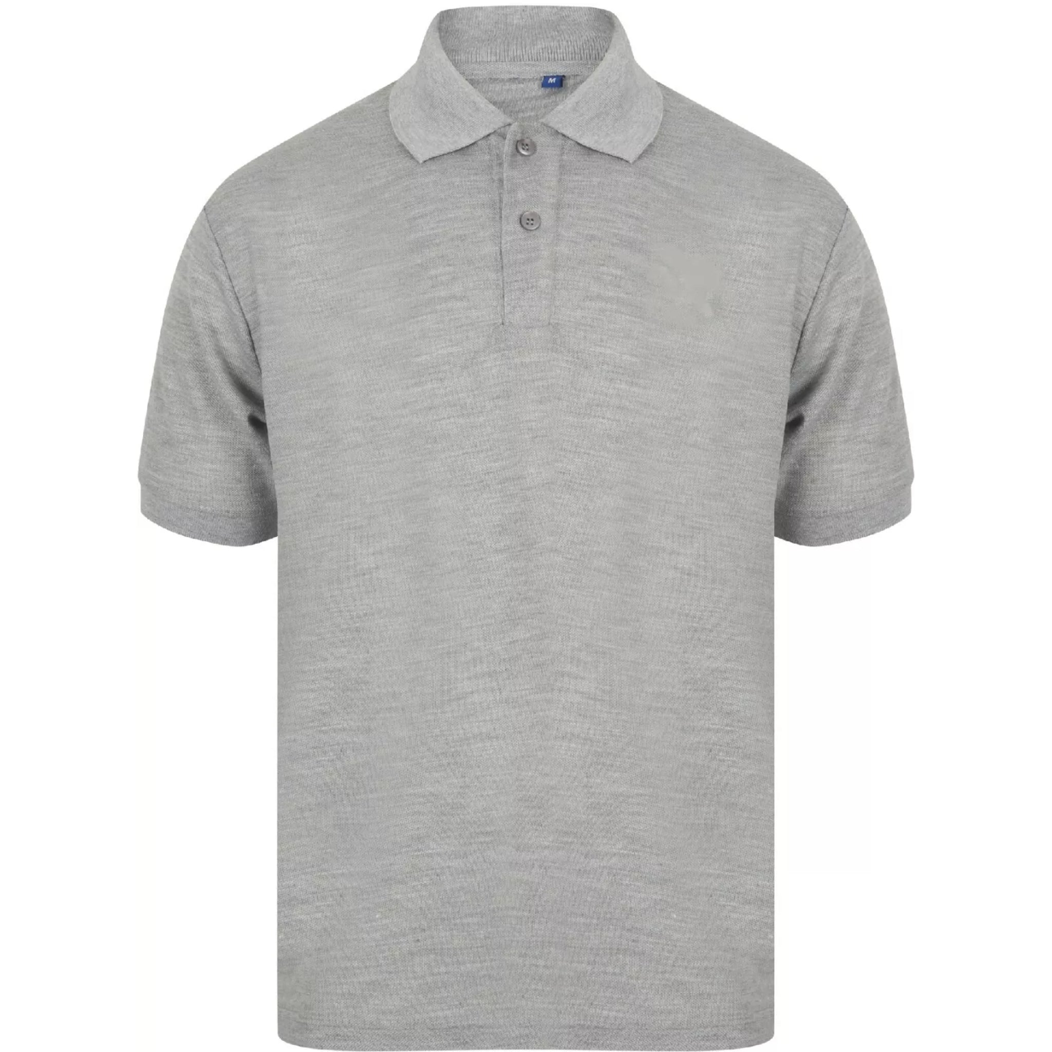 Men's light grey short-sleeve men's polo shirt with classic collar